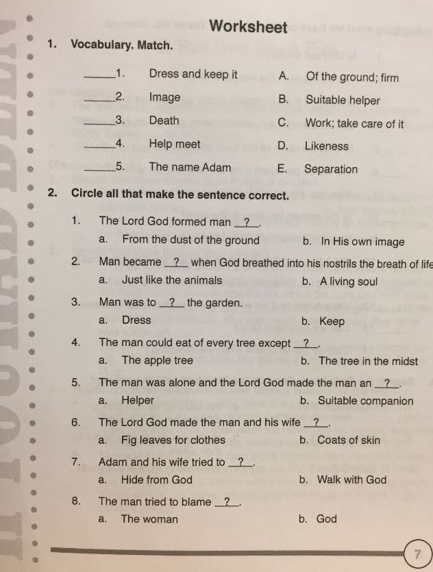 If You Had Been OT Volume 1 Children's Workbook