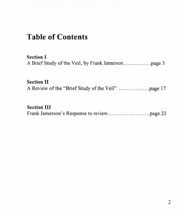 A Change of Conviction Table of Contents