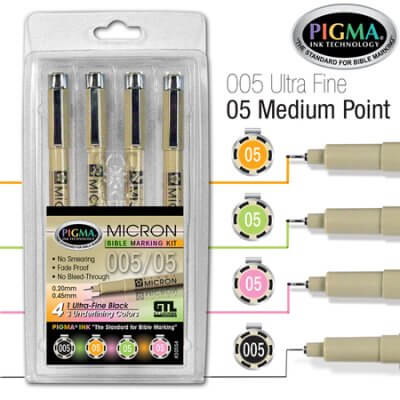 Micron .05/.005 Bible Note Pen Set