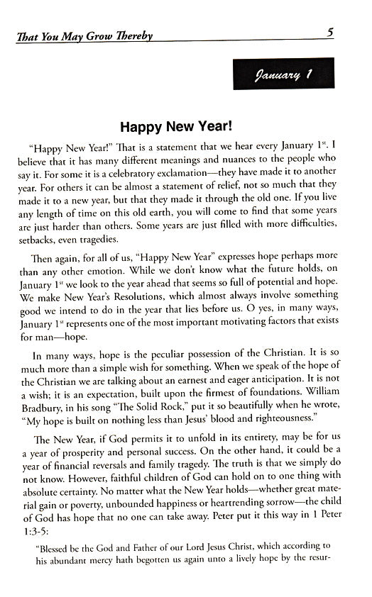 That Ye May Grow Thereby