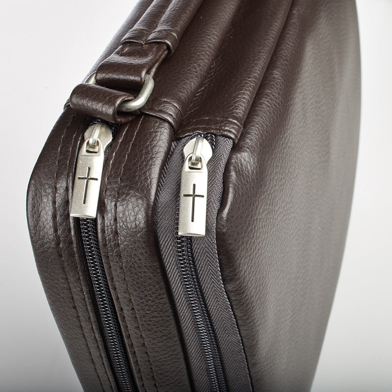 Two-Fold Organizer Bible Cover Brown LuxLeather XL