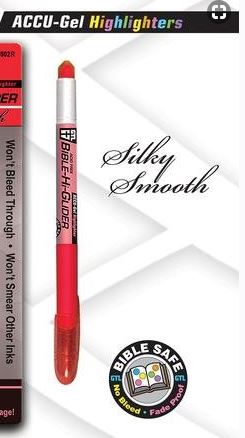 Accu-Gel Bible Hi-Glider Highlighter, Red
