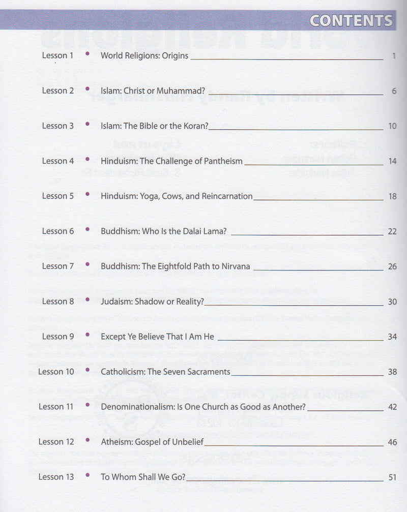 World Religions (Teen/Adult 6:1)