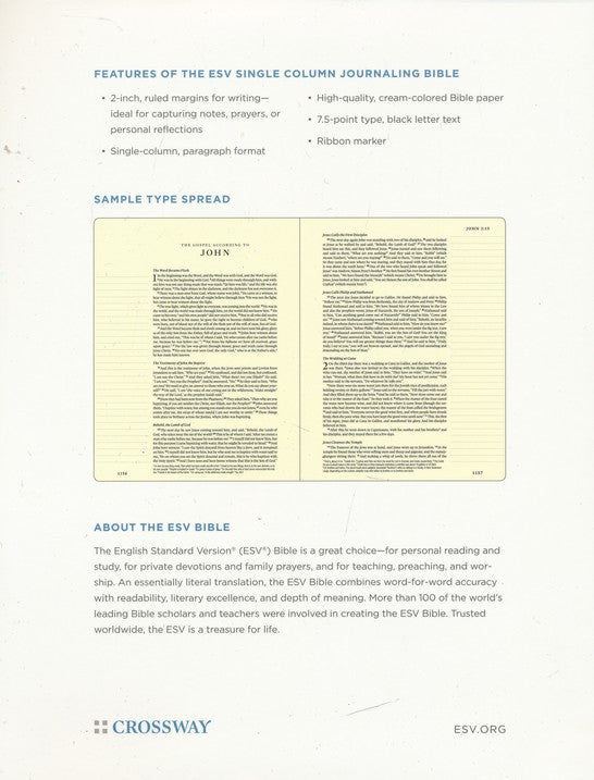 ESV Single Column Journaling Bible Teal TruTone *