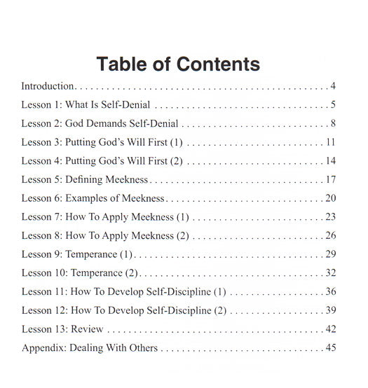 Table of Contents