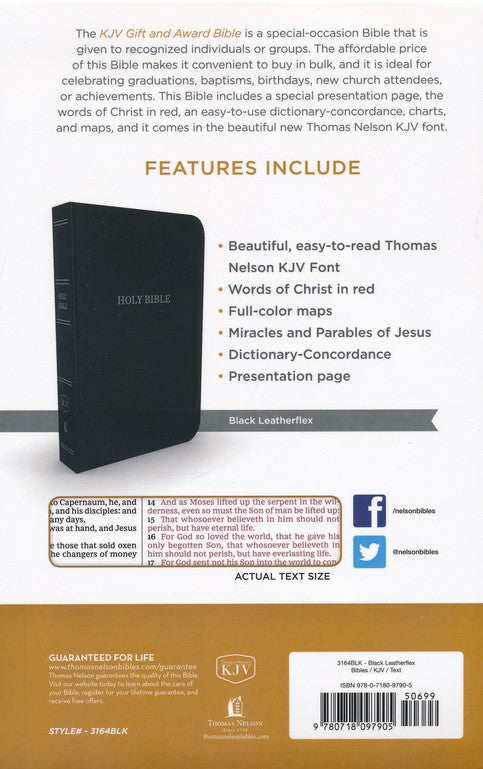 KJV Gift & Award Bible Comfort Print - Black (top, due 12/26/25)