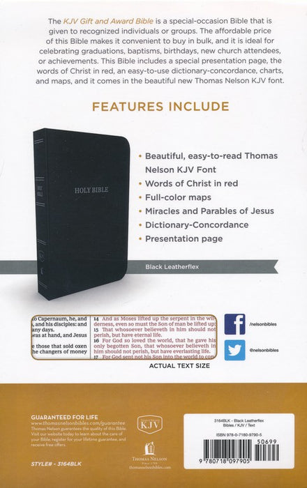 KJV Gift & Award Bible Comfort Print- Black