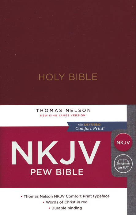 NKJV Pew Bible Burgundy Comfort Print