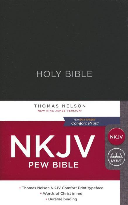 NKJV Pew Bible Black Comfort Print