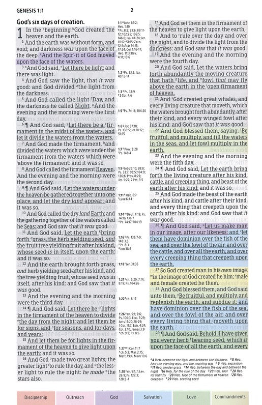 KJV Rainbow Study Bible, Brown/Tan LeatherTouch