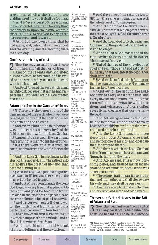 KJV Rainbow Study Bible, Black LeatherTouch Indexed