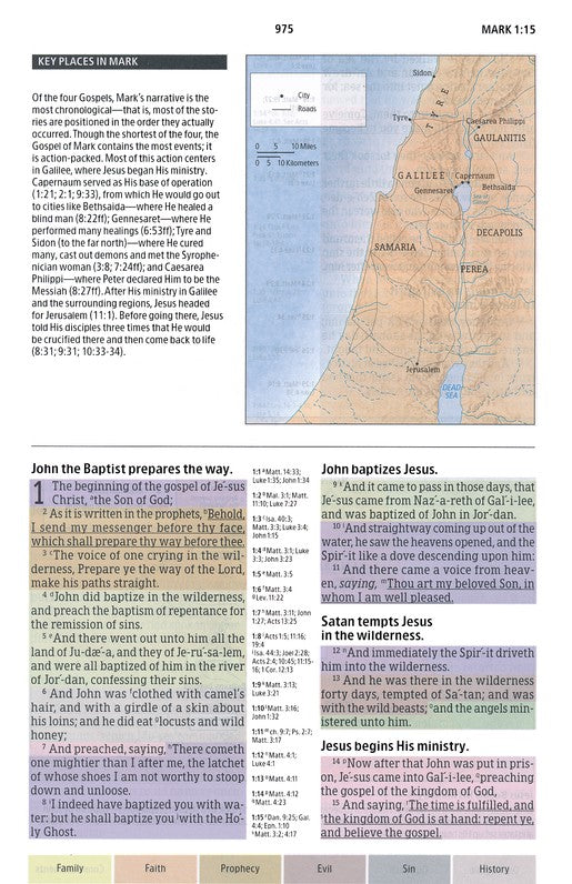 KJV Rainbow Study Bible, Black LeatherTouch Indexed