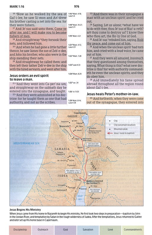 KJV Rainbow Study Bible, Black LeatherTouch Indexed