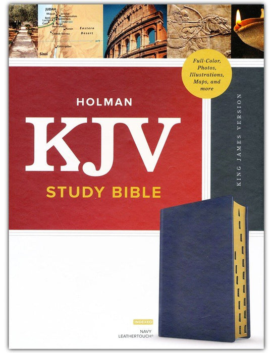 KJV Study Bible Navy LeatherTouch Indexed (Full-Color)