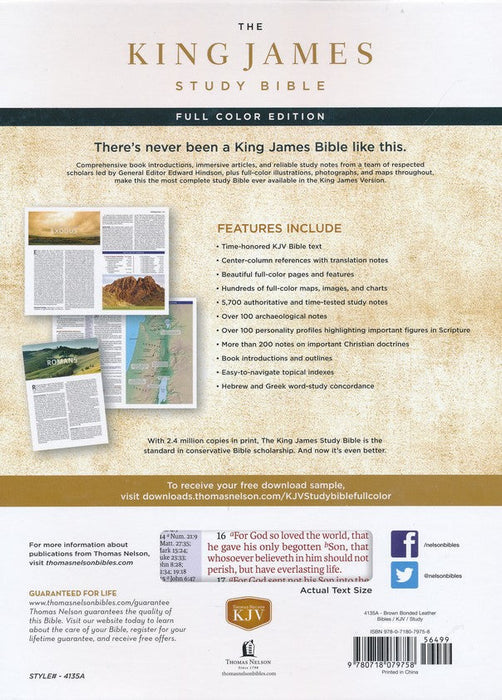 KJV Full-Color Study Bible Brown/Dk Brown Leathersoft