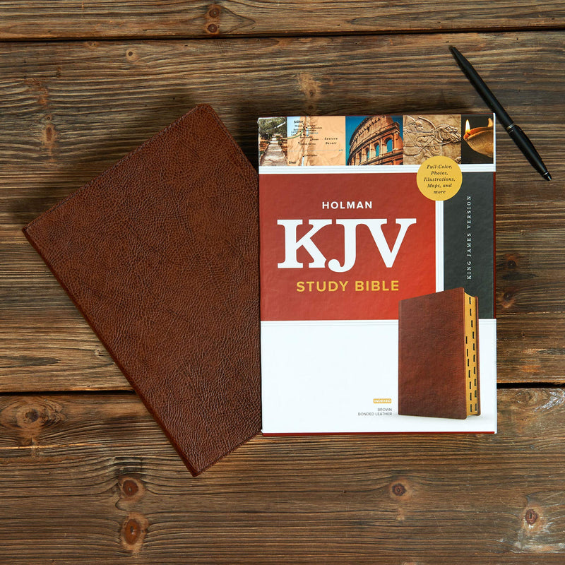 KJV Study Bible Brown Bonded Leather Indexed (Full-Color)