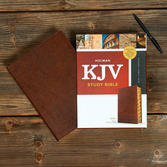 KJV Study Bible Saddle Brown Bonded Indexed (Full-Color)