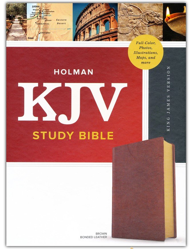 KJV Study Bible Brown Bonded Leather (Full-Color)