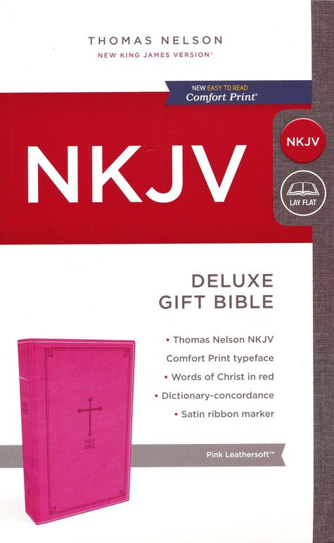 NKJV Deluxe Gift Bible Pink LeatherSoft