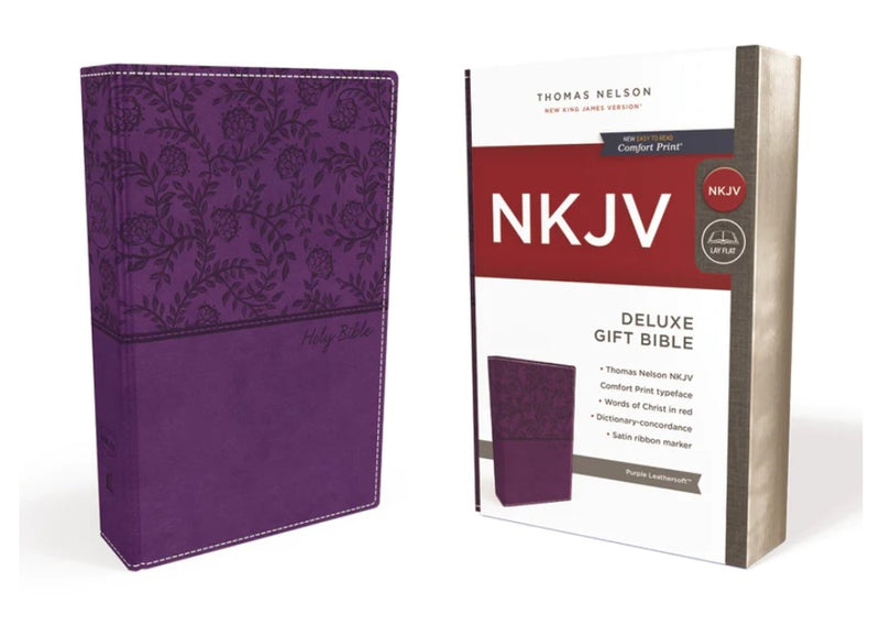 NKJV Deluxe Gift Bible Purple LeatherSoft