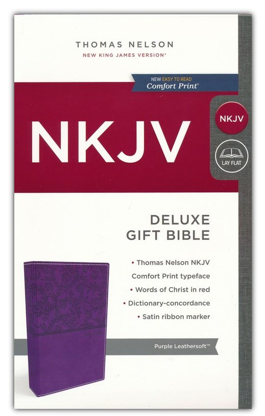 NKJV Deluxe Gift Bible Purple LeatherSoft