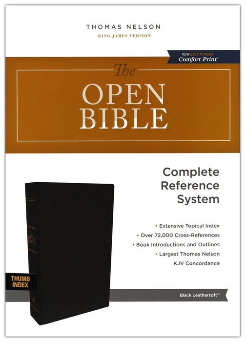 KJV Open Bible Black Leathersoft Indexed