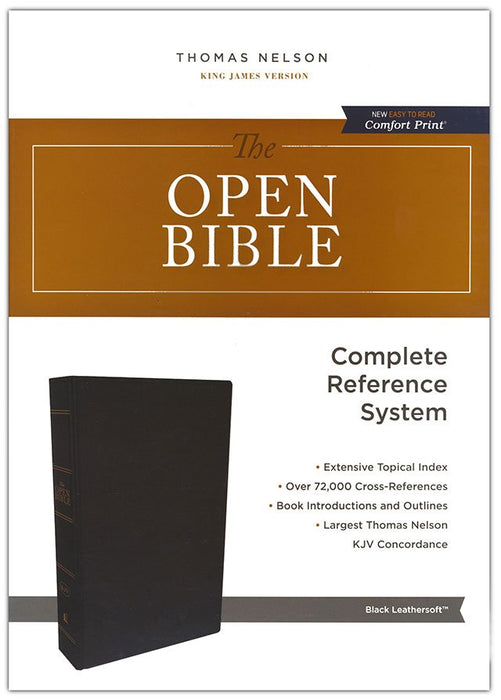 KJV Open Bible Black Leathersoft