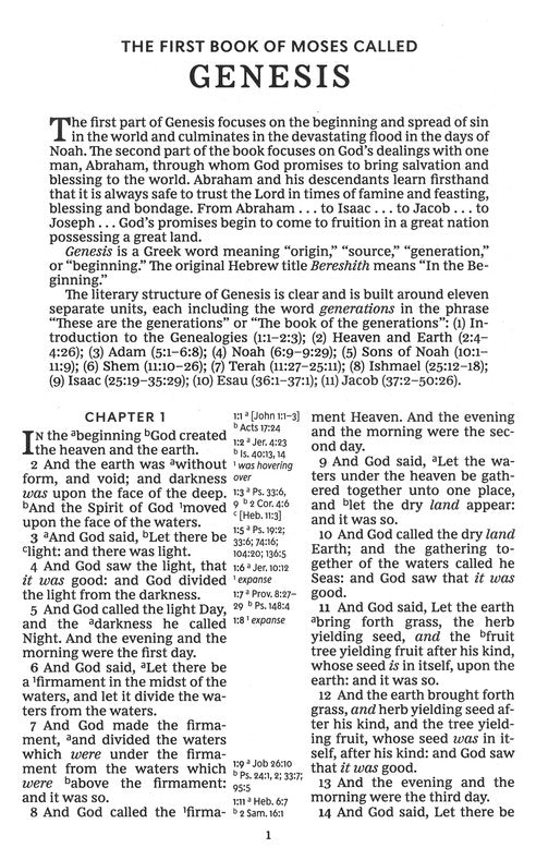 KJV Giant Print Center Column Reference Bible Black Leathersoft