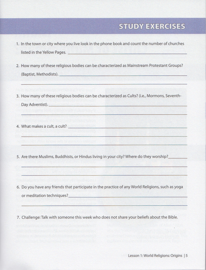 World Religions (Teen/Adult 6:1)