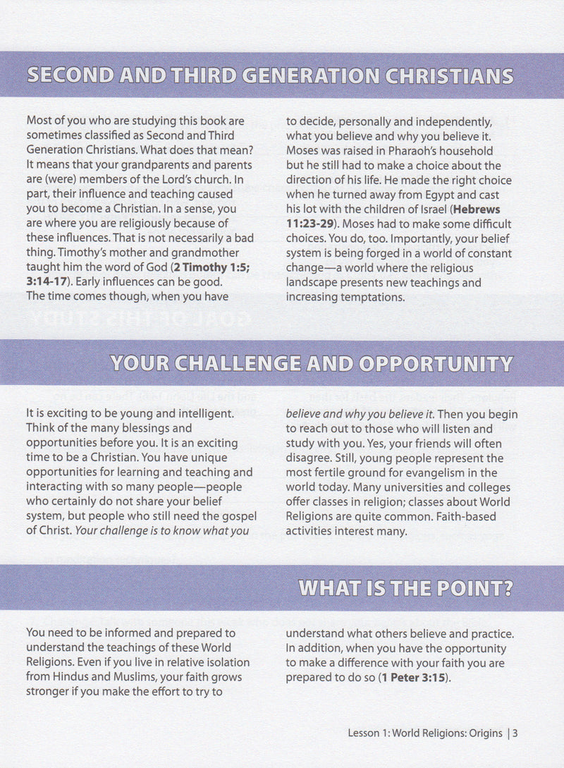 World Religions (Teen/Adult 6:1)