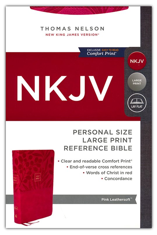 NKJV Personal Size Large Print End-of-Verse Reference Bible, Pink Leathersoft
