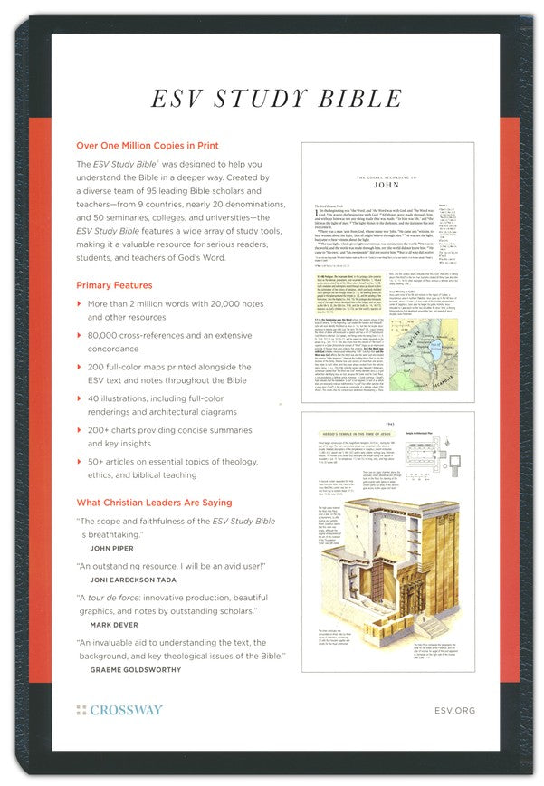 ESV Study Bible -  Black Genuine Leather