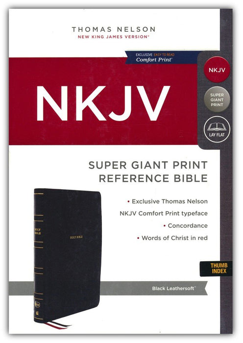 NKJV Super Giant Print Reference Bible, Black Leathersoft Indexed