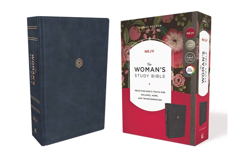 NKJV Woman's Study Bible (Full-Color) Navy Leathersoft, Indexed