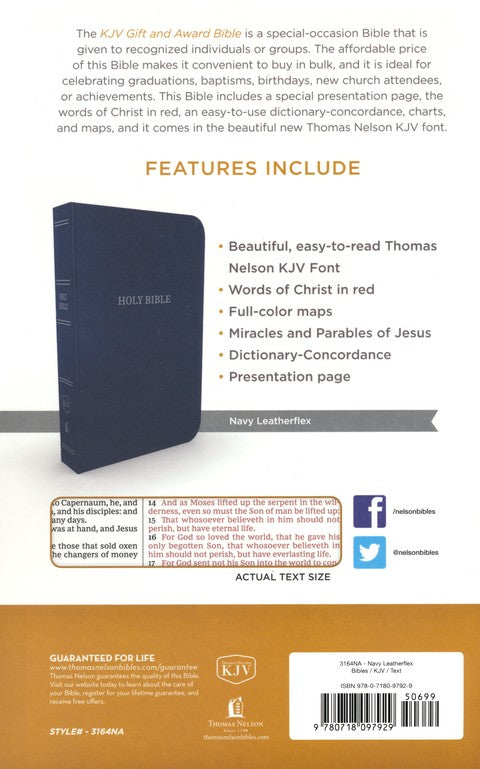 KJV Gift & Award Bible Comfort Print - Blue