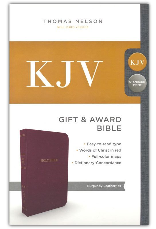 KJV Gift & Award Bible Comfort Print - Burgundy