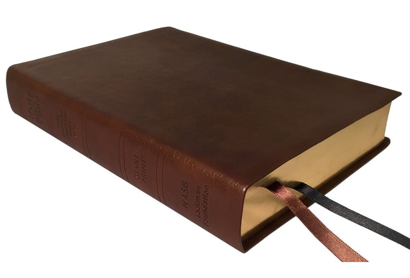NASB 2020 Giant Print Bible Brown Leathertex