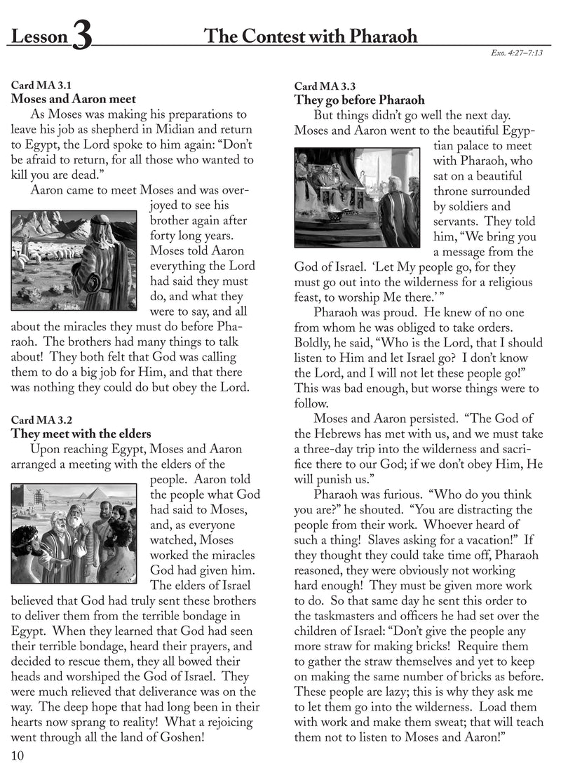 Moses in Egypt (Life of Moses Series 1)  Abeka Flash-A-Card