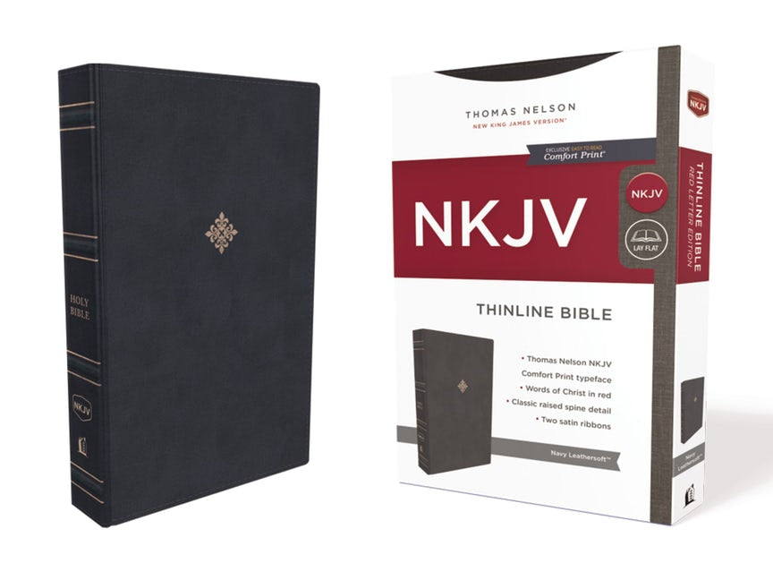 NKJV Thinline Bible Navy Leathersoft Indexed