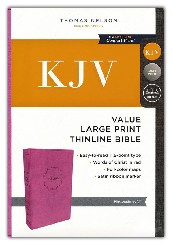 KJV Large Print Thinline Value Edition Bible, Pink Leathersoft