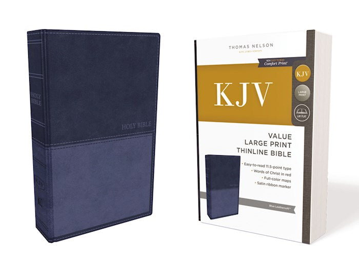 KJV Large Print Thinline Value Edition Bible, Blue Leathersoft