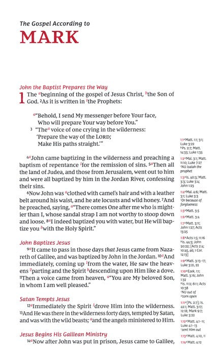 NKJV Single Column Reference Bible Black Genuine Leather