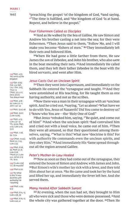 NKJV Single Column Reference Bible Black Genuine Leather