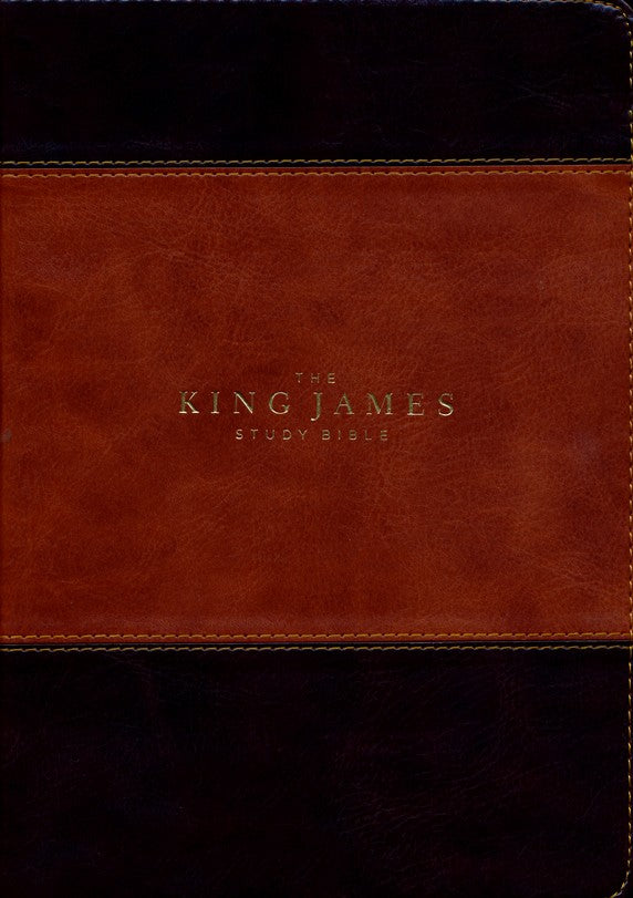 KJV Full-Color Study Bible Brown/Dk Brown Leathersoft
