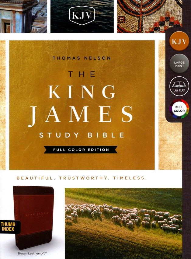 KJV Full-Color Study Bible Brown/Dk Brown Leathersoft Indexed