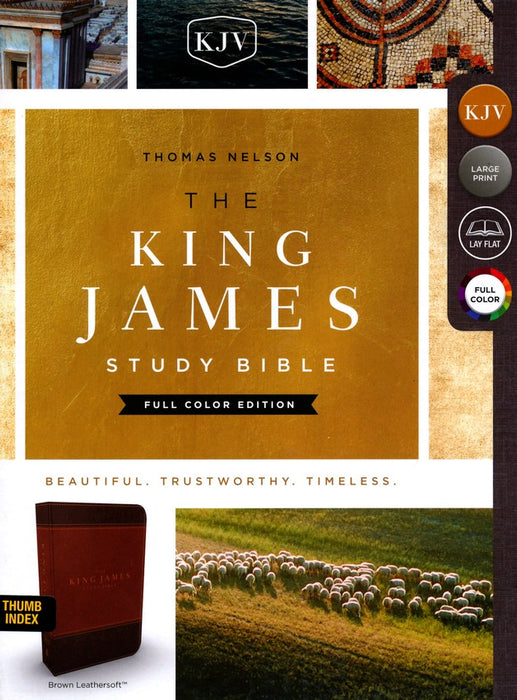 KJV Full-Color Study Bible Brown/Dk Brown Leathersoft Indexed