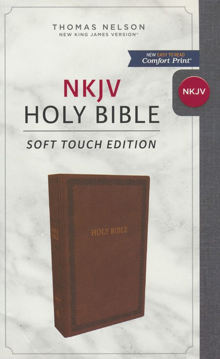NKJV Bible Soft Touch Edition Brown Leathersoft