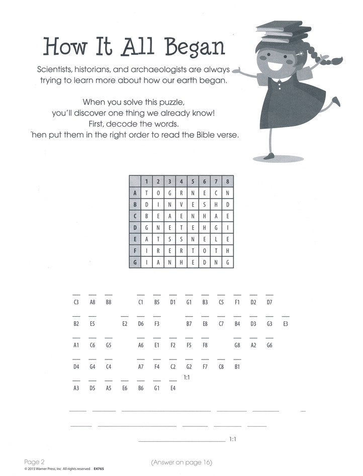 Bible Puzzlers Activity Book Ages 6-10