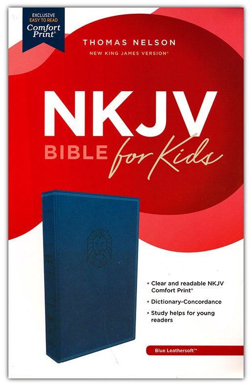 NKJV Bible for Kids, Blue Leathersoft