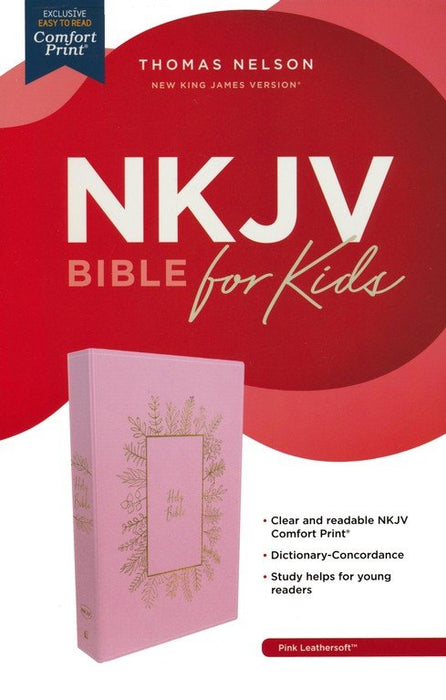 NKJV Bible for Kids, Pink Leathersoft